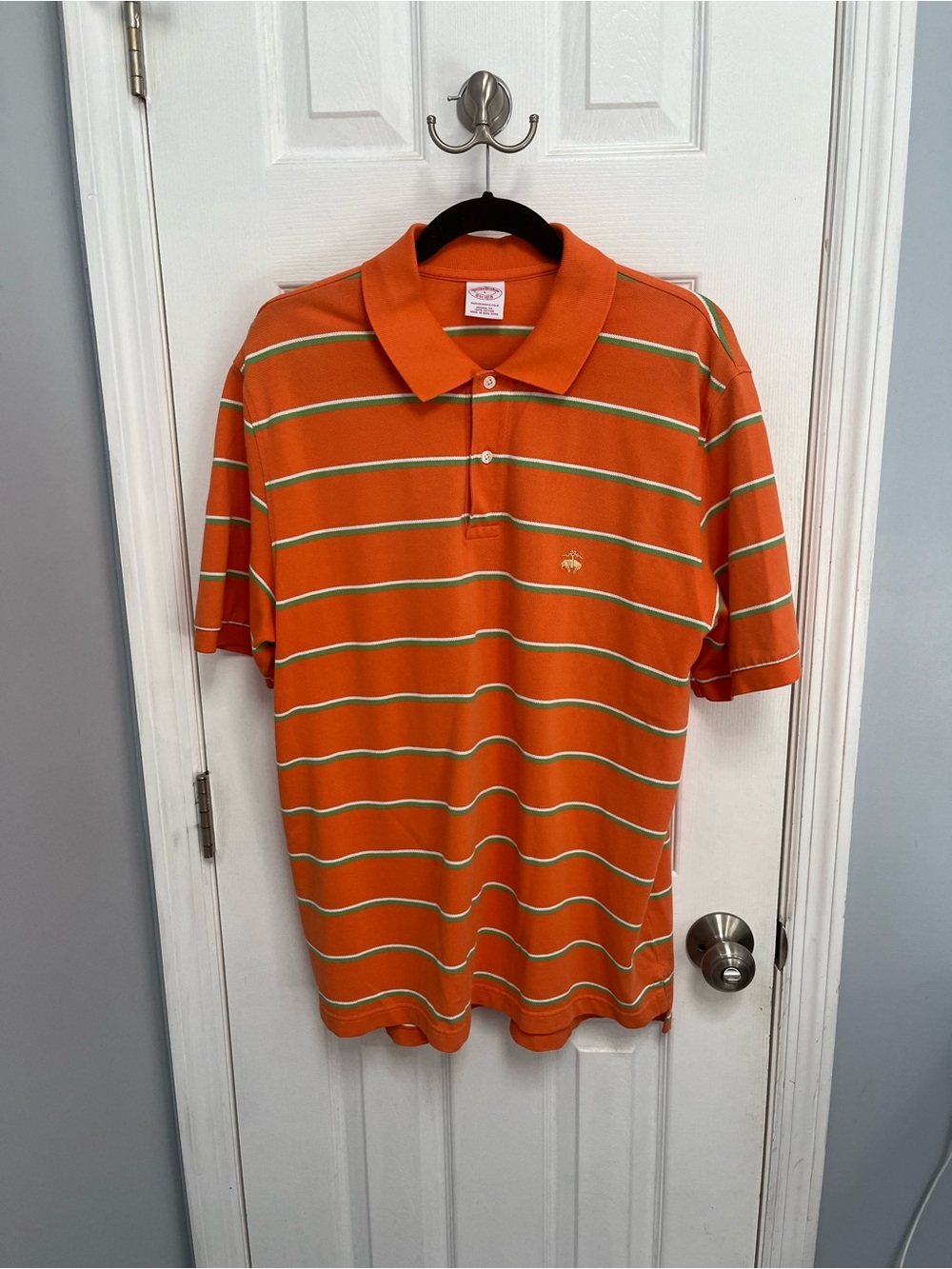 Brooks Brothers Performance Polo Original Fit Men's Short Sleeve Shirt Stripe L